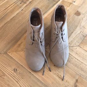 Toms Suede Wedge Booties